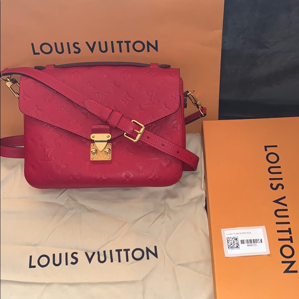 Louis Vuitton Red Monogram Pochette Metis